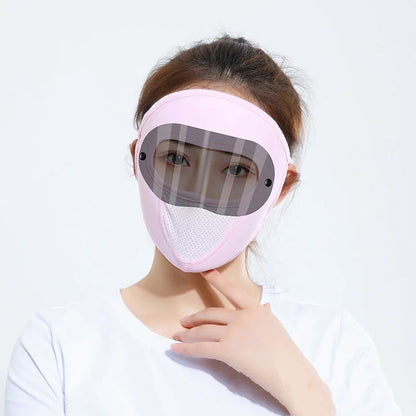 Goggle Protection Summer Full Face Sunscreen Riding Breathable Thin Ice Silk Mask Outdoor Riding Dust Mask UV Protection