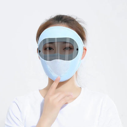 Goggle Protection Summer Full Face Sunscreen Riding Breathable Thin Ice Silk Mask Outdoor Riding Dust Mask UV Protection