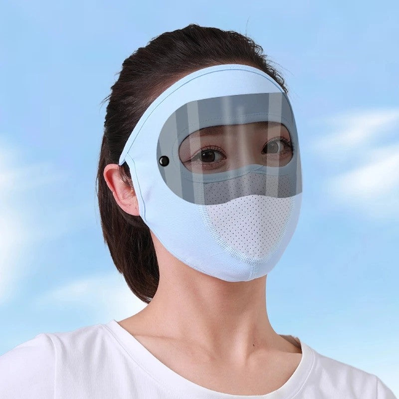 Goggle Protection Summer Full Face Sunscreen Riding Breathable Thin Ice Silk Mask Outdoor Riding Dust Mask UV Protection