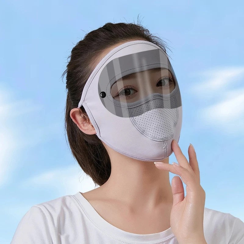 Goggle Protection Summer Full Face Sunscreen Riding Breathable Thin Ice Silk Mask Outdoor Riding Dust Mask UV Protection