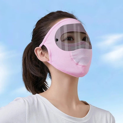Goggle Protection Summer Full Face Sunscreen Riding Breathable Thin Ice Silk Mask Outdoor Riding Dust Mask UV Protection
