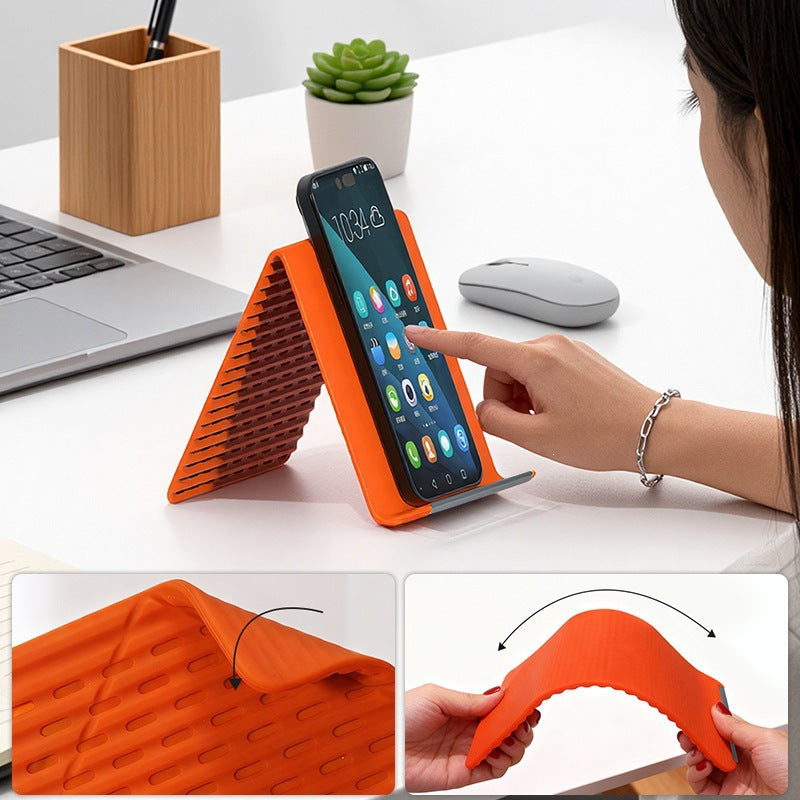 New Flexible Mobile Phone Holder, Silicone Multifunctional Desktop Tablet and Laptop Stand, Creative Folding Cross-Border Transformable Stand