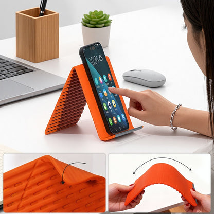 New Flexible Mobile Phone Holder, Silicone Multifunctional Desktop Tablet and Laptop Stand, Creative Folding Cross-Border Transformable Stand