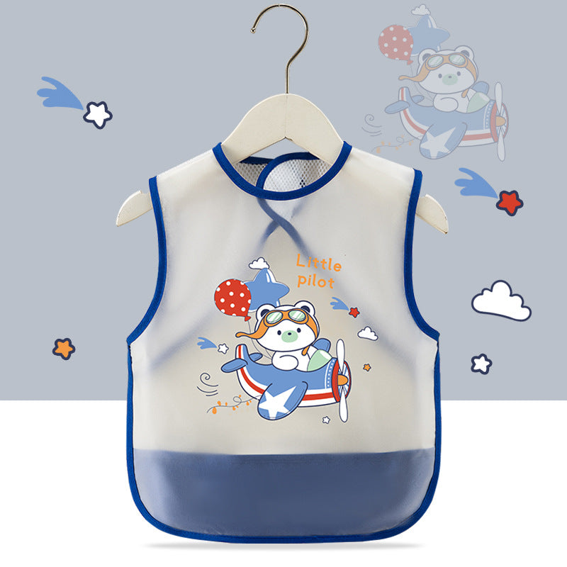 Breathable Mesh Baby's Overalls Children's Dining Bibs Waterproof and Dirty-proof Summer Thin Sleeveless Walls for Men and Women Infants