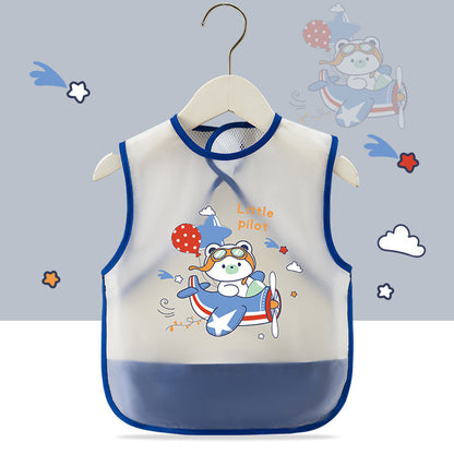 Breathable Mesh Baby's Overalls Children's Dining Bibs Waterproof and Dirty-proof Summer Thin Sleeveless Walls for Men and Women Infants