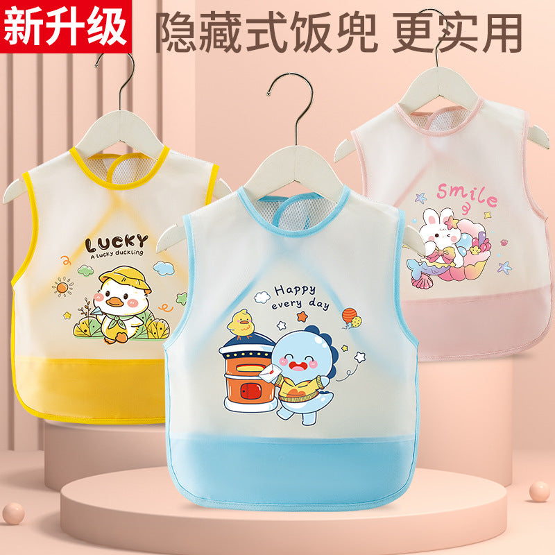 Breathable Mesh Baby's Overalls Children's Dining Bibs Waterproof and Dirty-proof Summer Thin Sleeveless Walls for Men and Women Infants