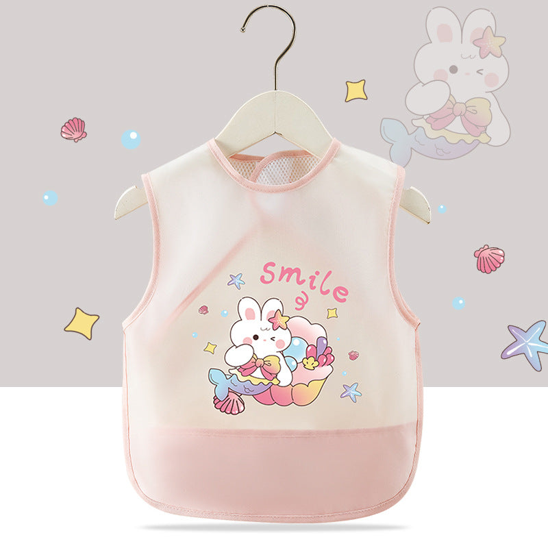 Breathable Mesh Baby's Overalls Children's Dining Bibs Waterproof and Dirty-proof Summer Thin Sleeveless Walls for Men and Women Infants