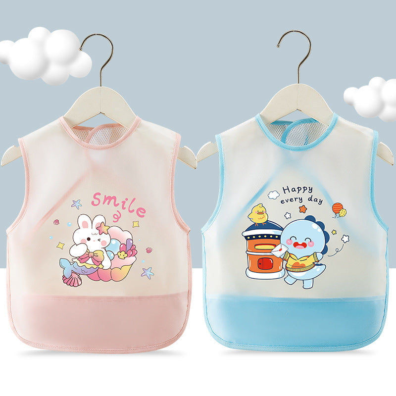 Breathable Mesh Baby's Overalls Children's Dining Bibs Waterproof and Dirty-proof Summer Thin Sleeveless Walls for Men and Women Infants