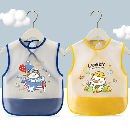 Breathable Mesh Baby's Overalls Children's Dining Bibs Waterproof and Dirty-proof Summer Thin Sleeveless Walls for Men and Women Infants