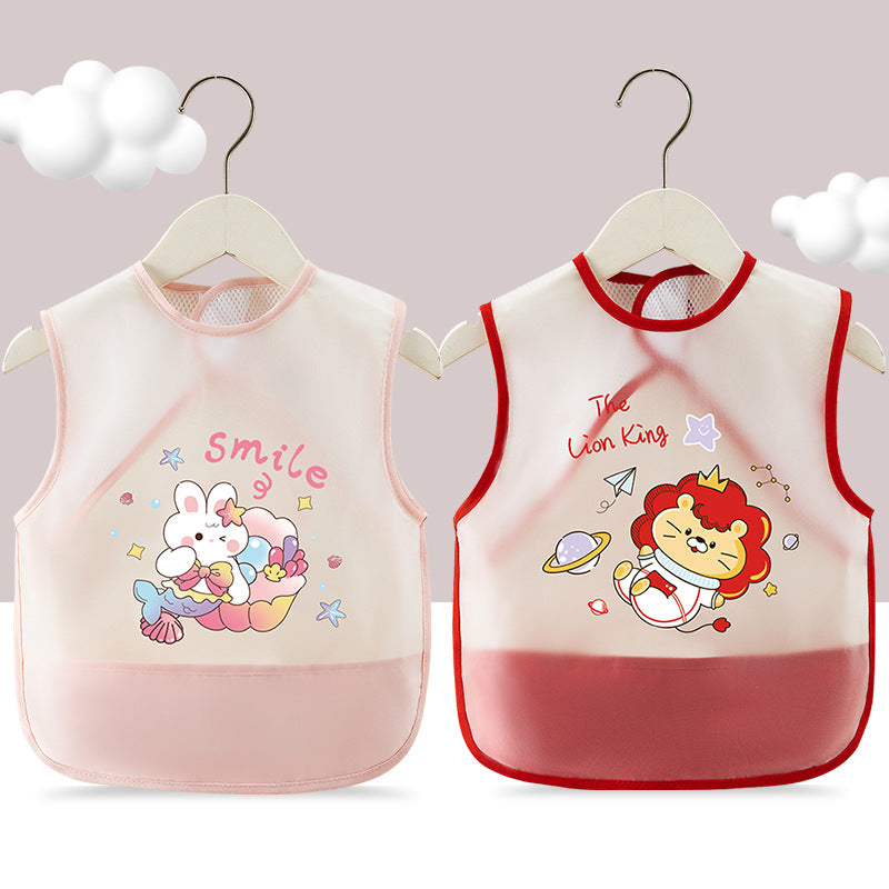 Breathable Mesh Baby's Overalls Children's Dining Bibs Waterproof and Dirty-proof Summer Thin Sleeveless Walls for Men and Women Infants