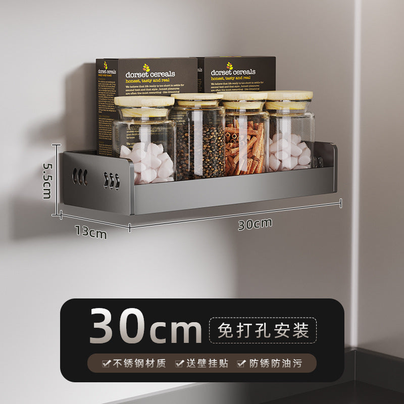 No-Punch Stainless Steel Kitchen Spice Rack Combination Set Spice Bottle Storage Kitchen Storage Box Jar