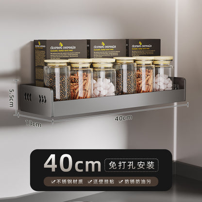 No-Punch Stainless Steel Kitchen Spice Rack Combination Set Spice Bottle Storage Kitchen Storage Box Jar