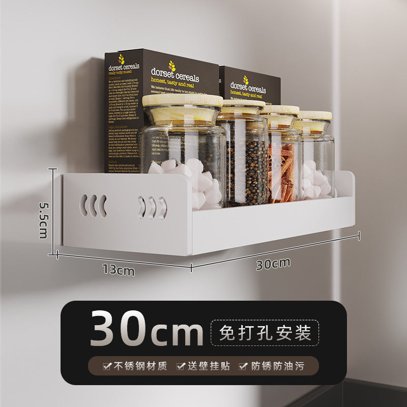 No-Punch Stainless Steel Kitchen Spice Rack Combination Set Spice Bottle Storage Kitchen Storage Box Jar