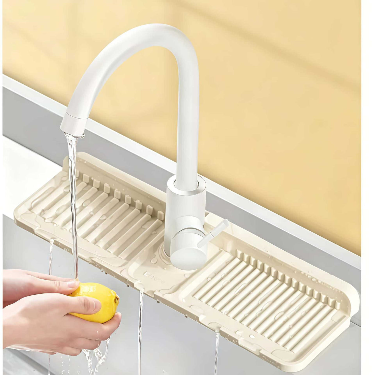 Faucet Drain Pad, Kitchen Countertop Narrow Edge Splash-Proof Pad, Functional Non-Slip, Anti-Mold, Easy-To-Clean, Absorbent Pad