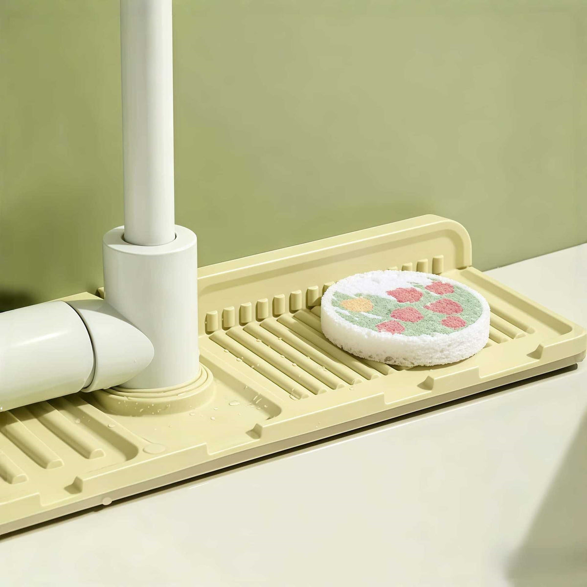 Faucet Drain Pad, Kitchen Countertop Narrow Edge Splash-Proof Pad, Functional Non-Slip, Anti-Mold, Easy-To-Clean, Absorbent Pad