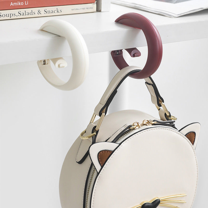 Desktop Bag Hanging Hook Punch-free Student Creative Schoolbag Hook Portable Movable Office Desktop Bag Hanging Artifact