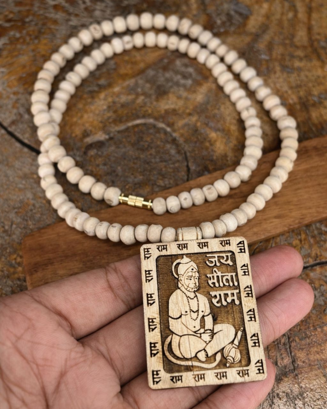 🕉️ Shree Hanuman Tulsi Kanthi Mala – Protection & Blessings