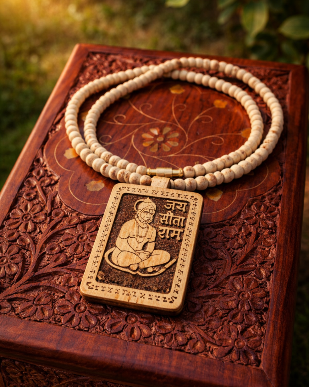 🕉️ Shree Hanuman Tulsi Kanthi Mala – Protection & Blessings