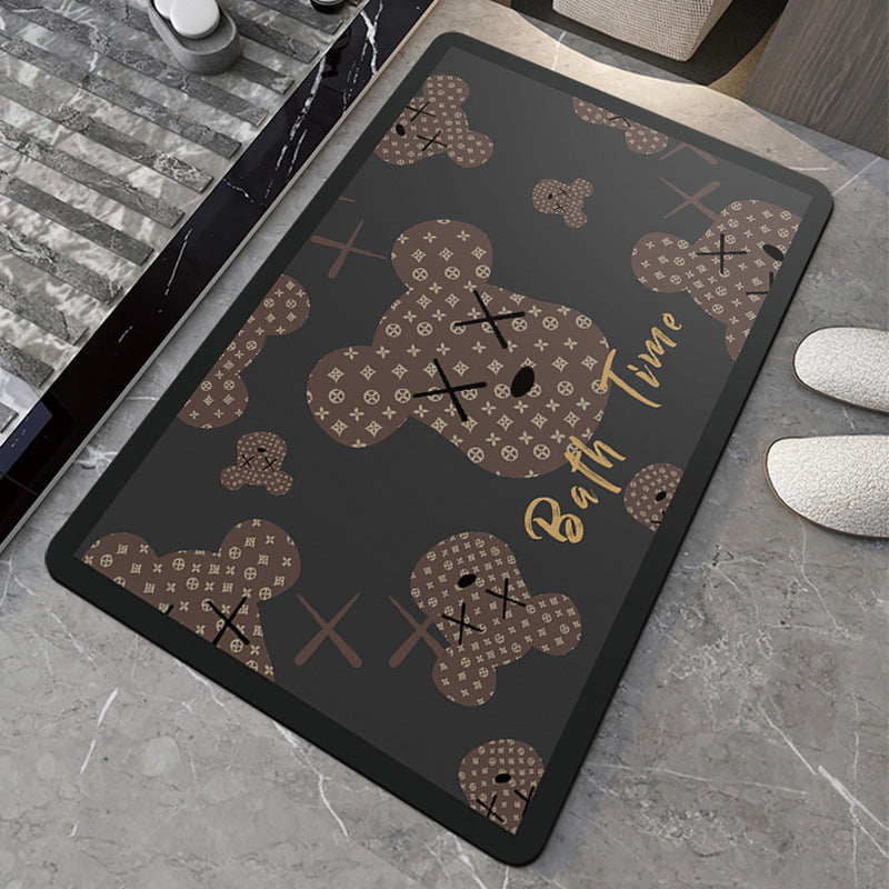 Wholesale Nordic Bathroom Mat Absorbent Mat Bathroom Door Mat Quick-drying Entry Door Mat Diatom Mud Non-slip