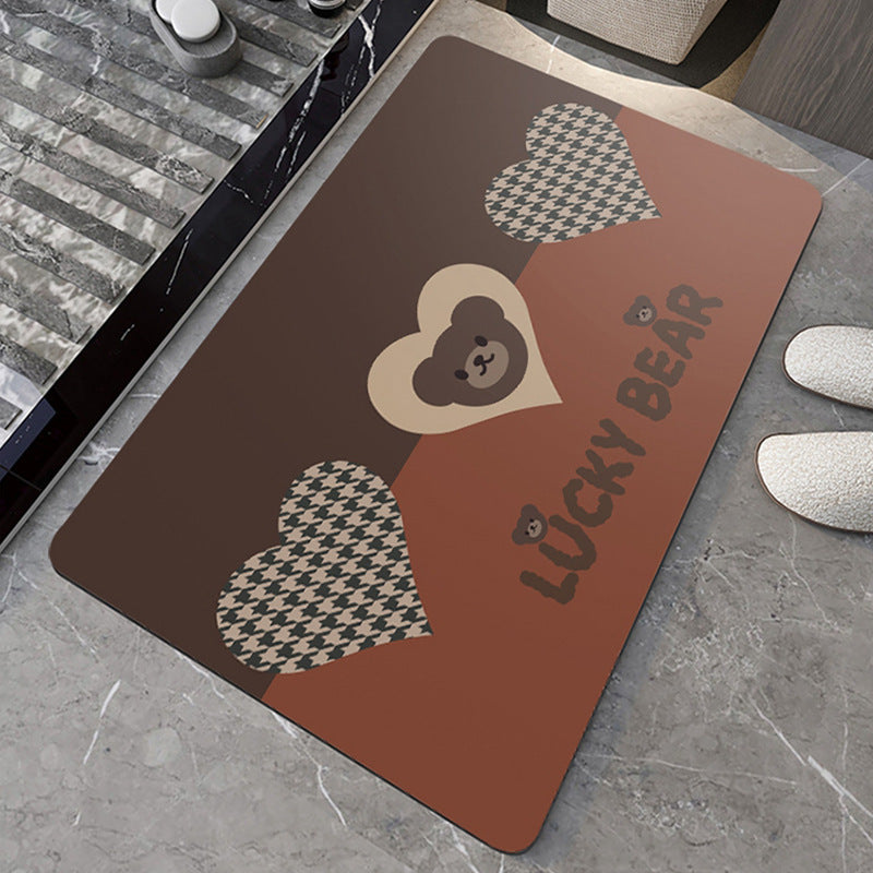Wholesale Nordic Bathroom Mat Absorbent Mat Bathroom Door Mat Quick-drying Entry Door Mat Diatom Mud Non-slip