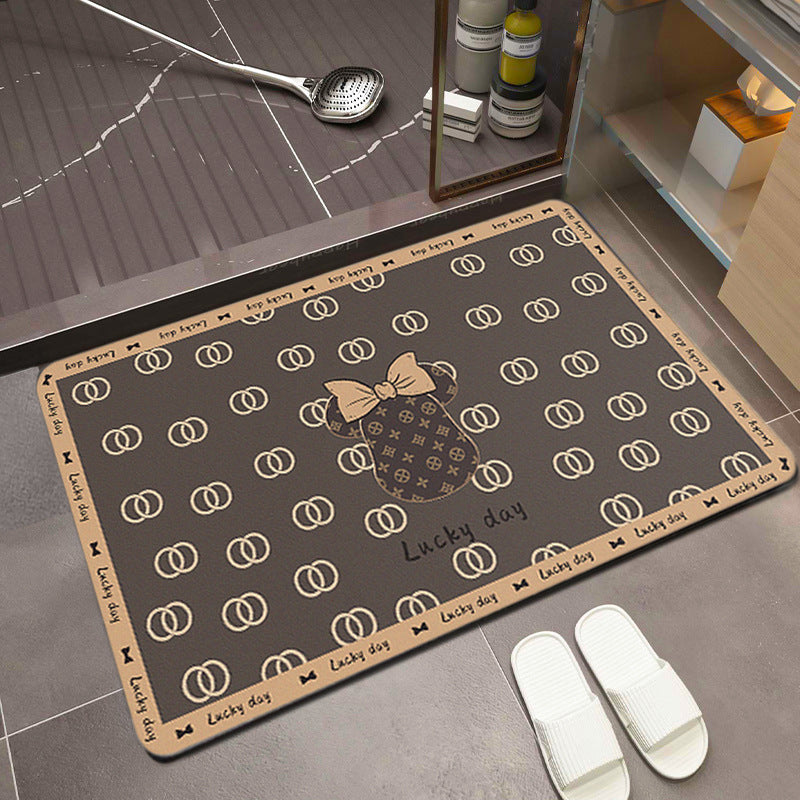 Wholesale Nordic Bathroom Mat Absorbent Mat Bathroom Door Mat Quick-drying Entry Door Mat Diatom Mud Non-slip