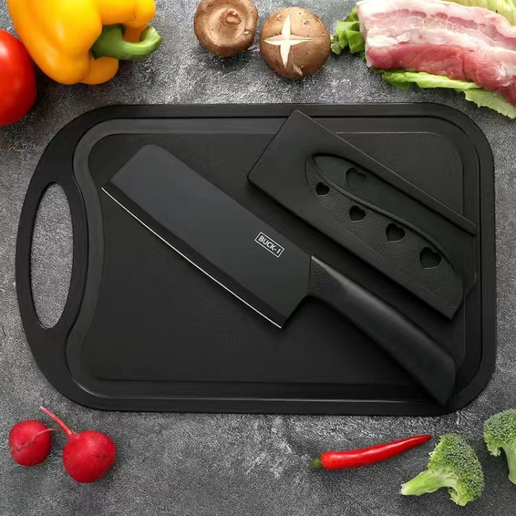 Stainless Steel Kitchen Knife Set, Fruit Knife, Food Supplement, Household Kitchen Knife and Cutting Board, Two-In-One Complete Set of Knives