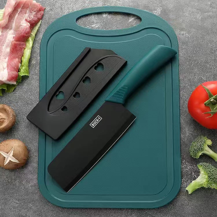 Stainless Steel Kitchen Knife Set, Fruit Knife, Food Supplement, Household Kitchen Knife and Cutting Board, Two-In-One Complete Set of Knives