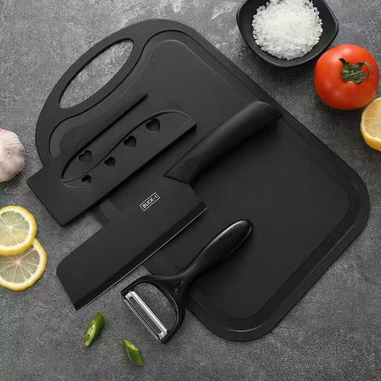 Stainless Steel Kitchen Knife Set, Fruit Knife, Food Supplement, Household Kitchen Knife and Cutting Board, Two-In-One Complete Set of Knives