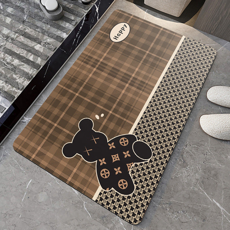 Wholesale Nordic Bathroom Mat Absorbent Mat Bathroom Door Mat Quick-drying Entry Door Mat Diatom Mud Non-slip