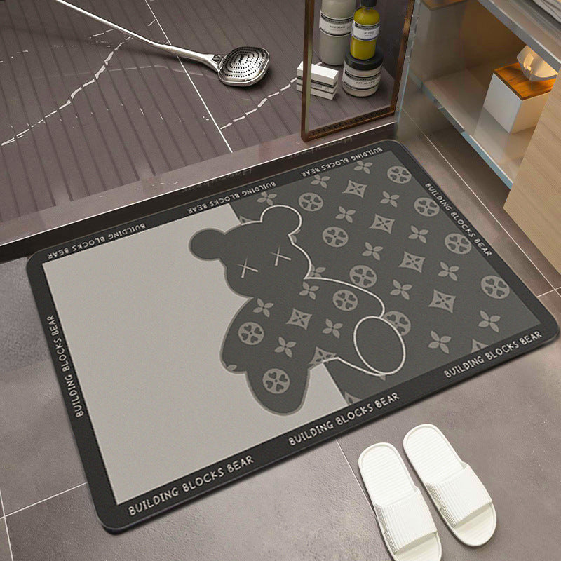 Wholesale Nordic Bathroom Mat Absorbent Mat Bathroom Door Mat Quick-drying Entry Door Mat Diatom Mud Non-slip