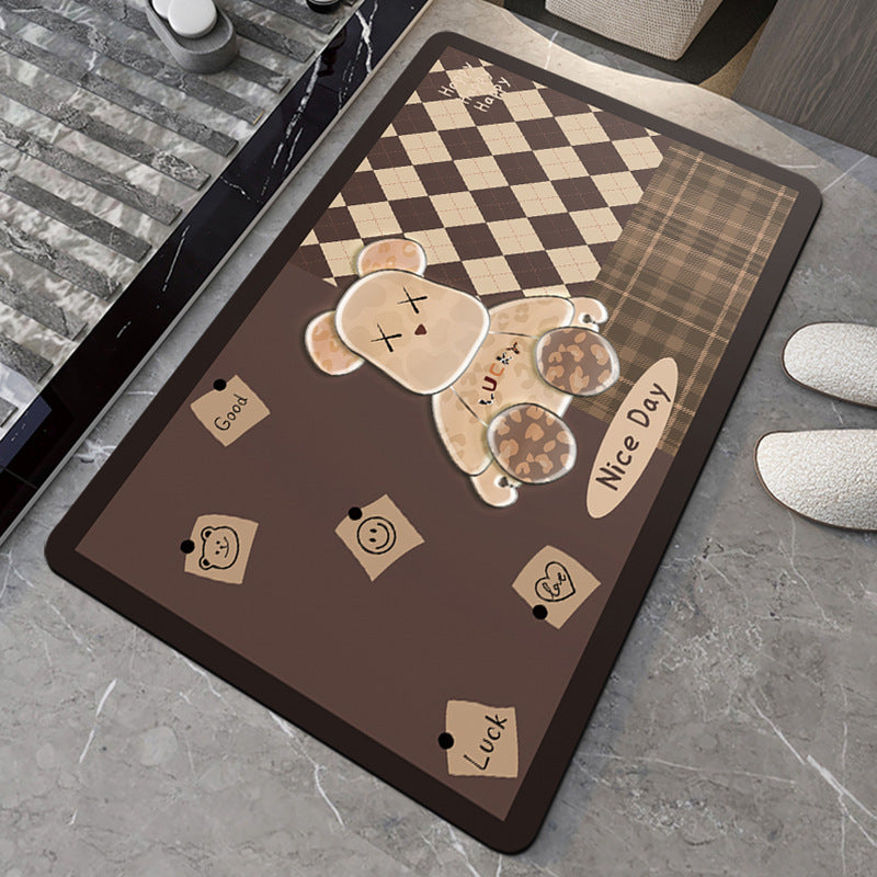 Wholesale Nordic Bathroom Mat Absorbent Mat Bathroom Door Mat Quick-drying Entry Door Mat Diatom Mud Non-slip